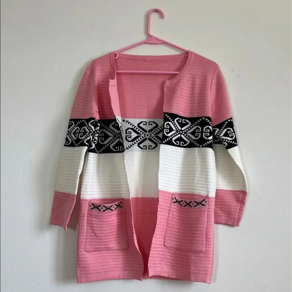 New Long Sleeve Block Color Cardigan​